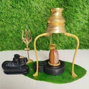 Complete Abhishek Narmadeshwar Shivling Set with Nandi & Trishul