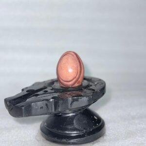 Narmadeshwar Shivling with Black Yoni Base (Natural Circular Band Stone)