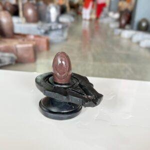 Brown Narmadeshwar Shivling with Traditional Yoni Base