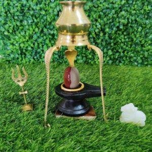 Namdev Abhishek Shivling Set with Brass Jaladhara